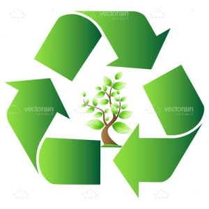 Recycle symbol with tree